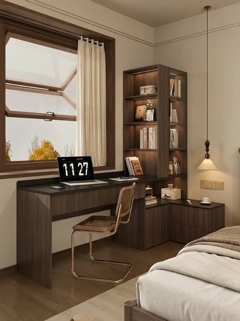  Bàn Làm Việc Góc Kết Hợp Kệ Sách Vintage | BLV002