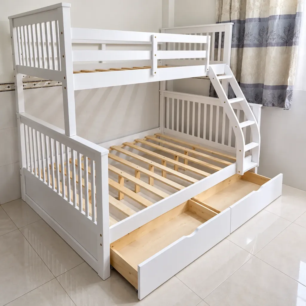 Giường Tầng Gỗ Tự Nhiên Xuất Khẩu AGO-128 (1m0-1m4)