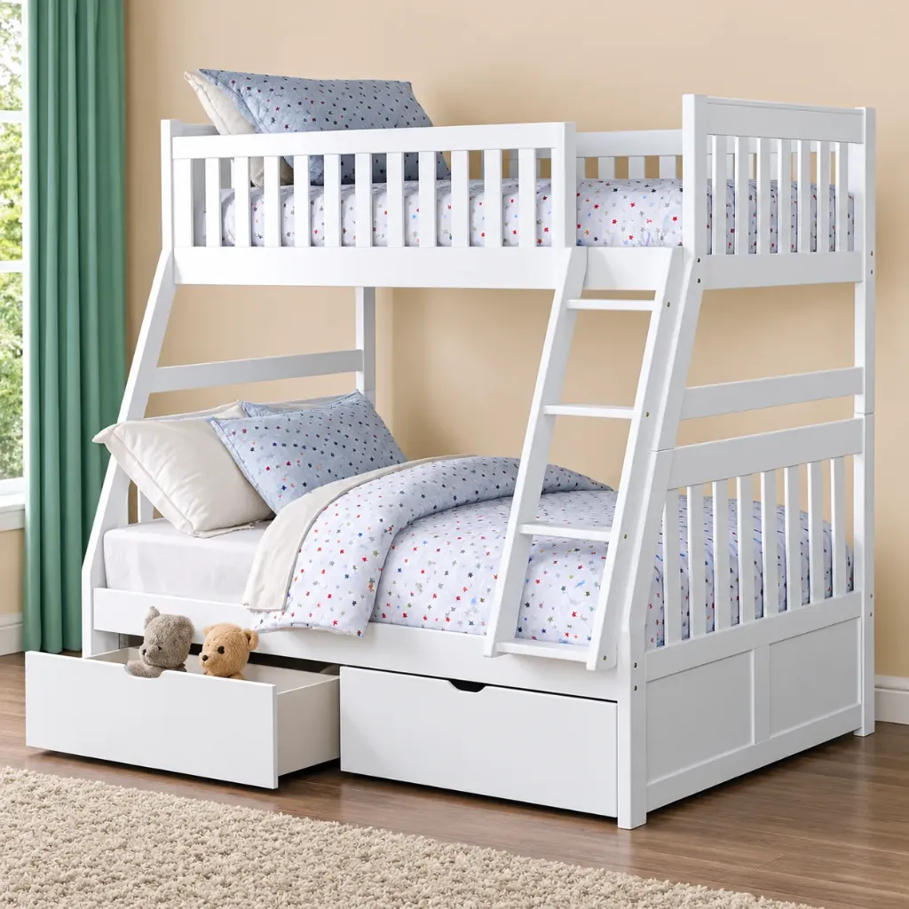 Giường Tầng Gỗ Thông AGO-129 (1m0-1m4)