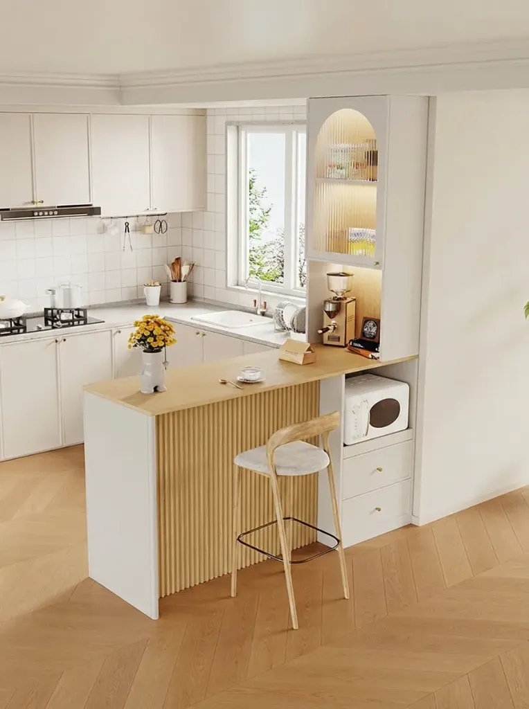 Hệ Quầy Bar Ngăn Phòng Cream Style | HTB008